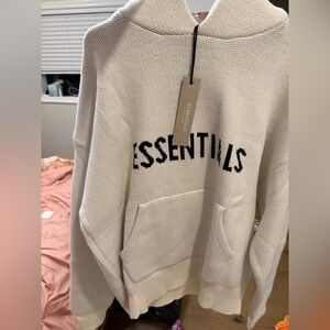 Essentials Men's Cream Crewneck Sweater
